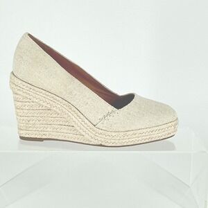 Lucky Brand Size 6 Linen Espadrille Wedge Pumps Shoes NEW Beige Heels Imula $99